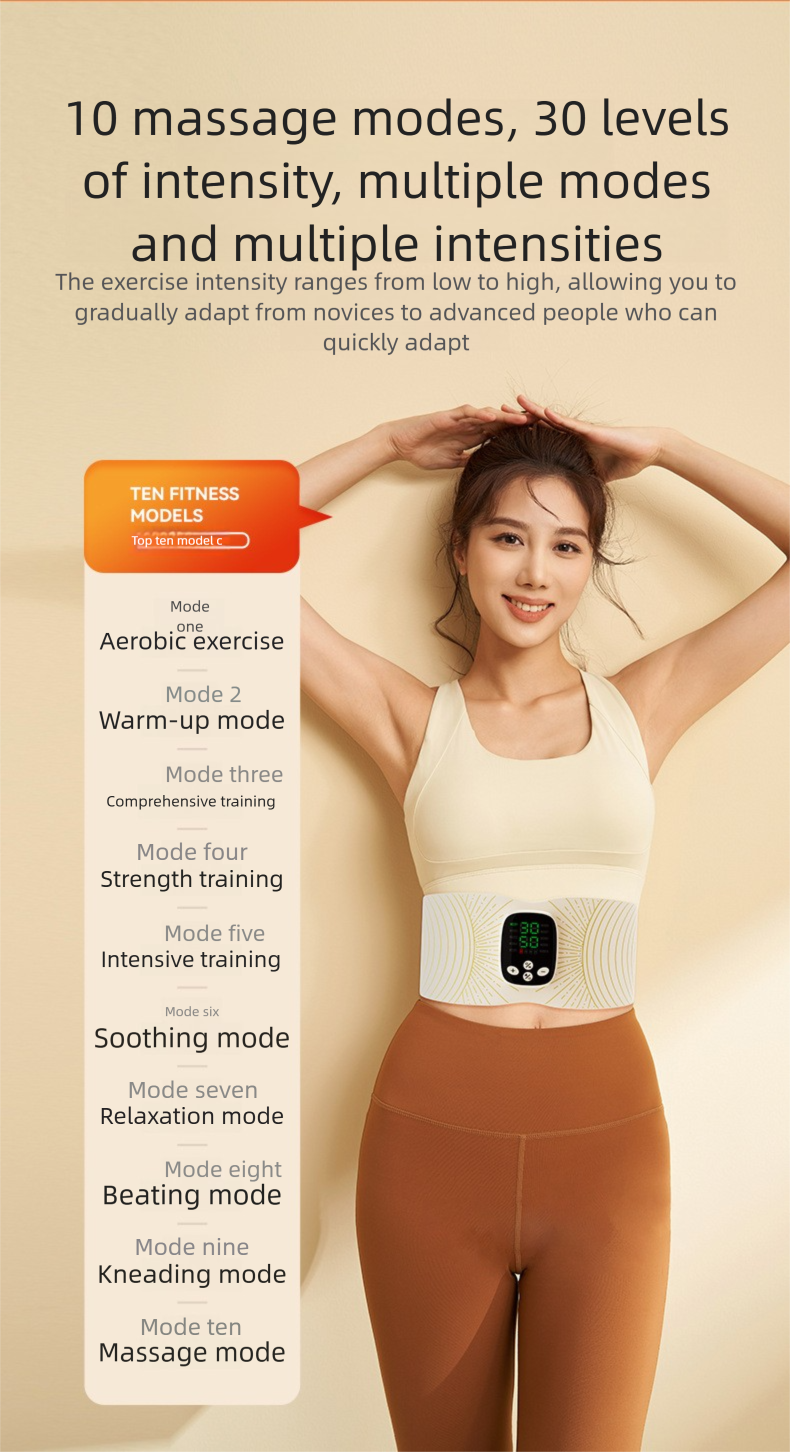 Massage Belt Heating Full Burn Body Silicone Exercise Abdominal Device EMS Waist Shaping_voghion.com