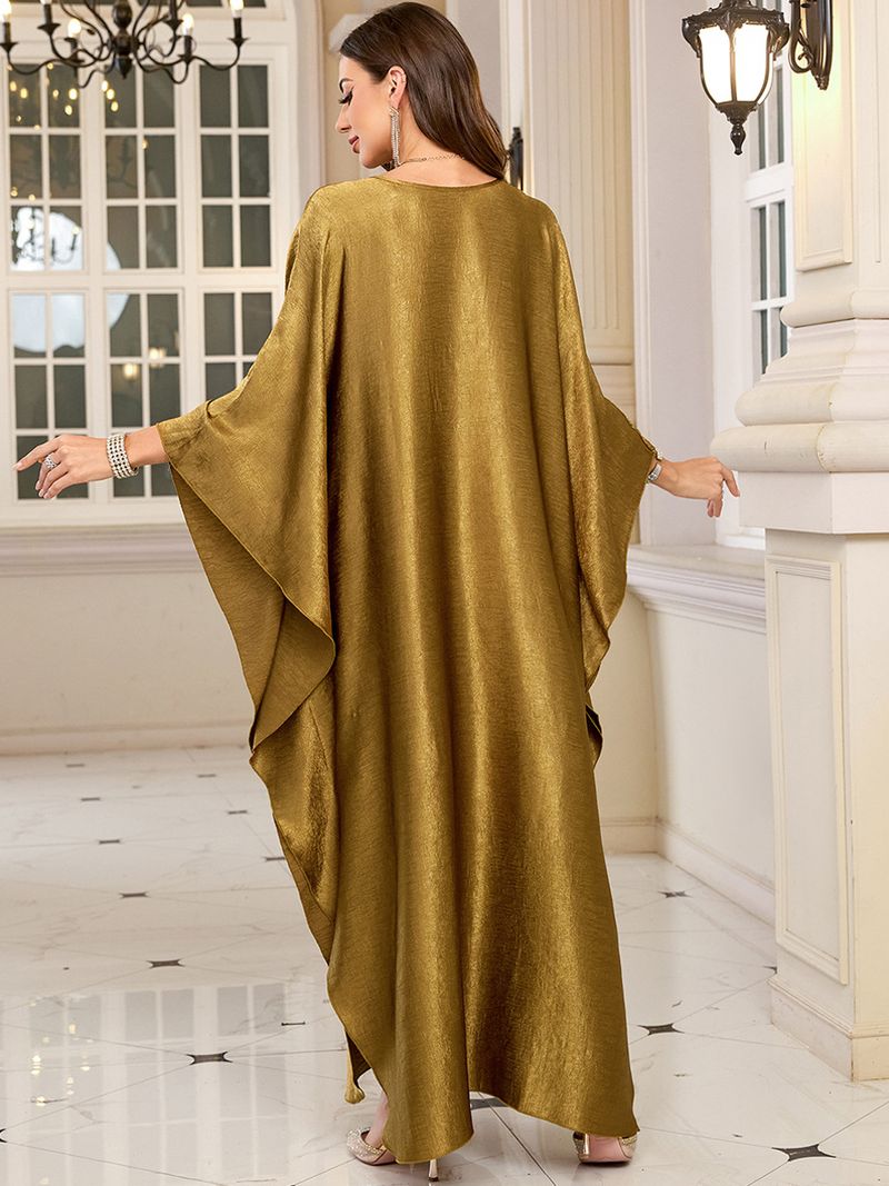 Vêtements pour femmes en polyester doré, robe ample grande taille, veste de plage, robe longue, couverture extérieure de bikini_voghion.com