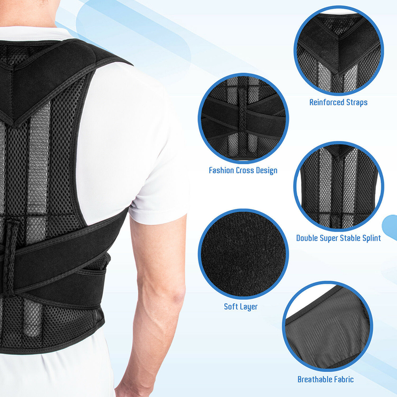 Greenhome Ajustable Unisex Espalda Postura Corrector Soporte Lumbar Brace Cinturón Correa Corsé_voghion.com