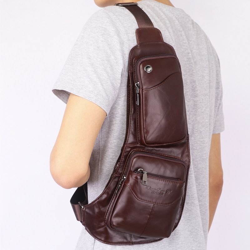 Borsa a tracolla personalizzata in vera pelle di vacchetta, da uomo, con tracolla, per telefono cellulare_voghion.com
