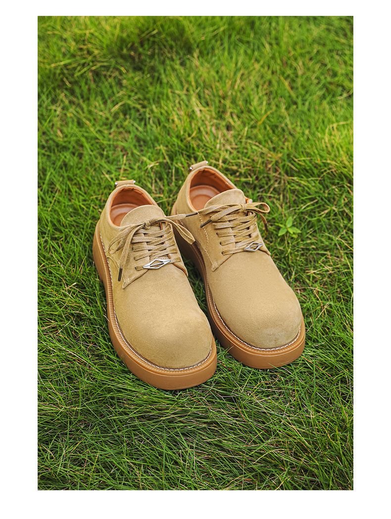 Derby-Schuhe für Herren, Mickey Big Head-Schuhe, dicke Sohle, höhenverstärkende Low-Top-Rhabarberstiefel, runde Kopf-Lederschuhe_voghion.com