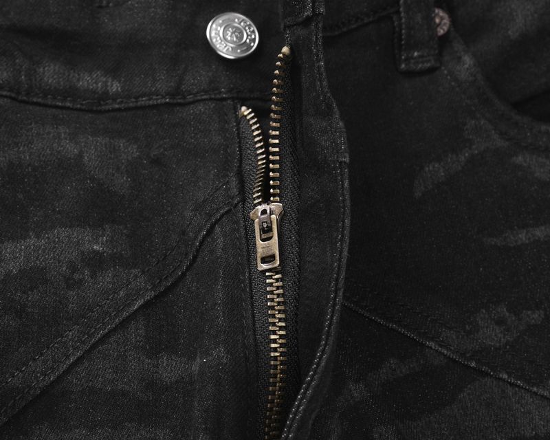 Jeans a gamba larga con motivo a stella a cinque punte, stile High Street, da uomo, lavati e larghi_voghion.com