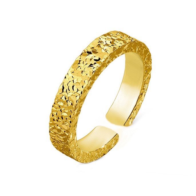 Anello da donna super lucido con ghiaccio tritato, alla moda, leggero e alla moda, placcato oro, classico, impilabile e alla moda_voghion.com