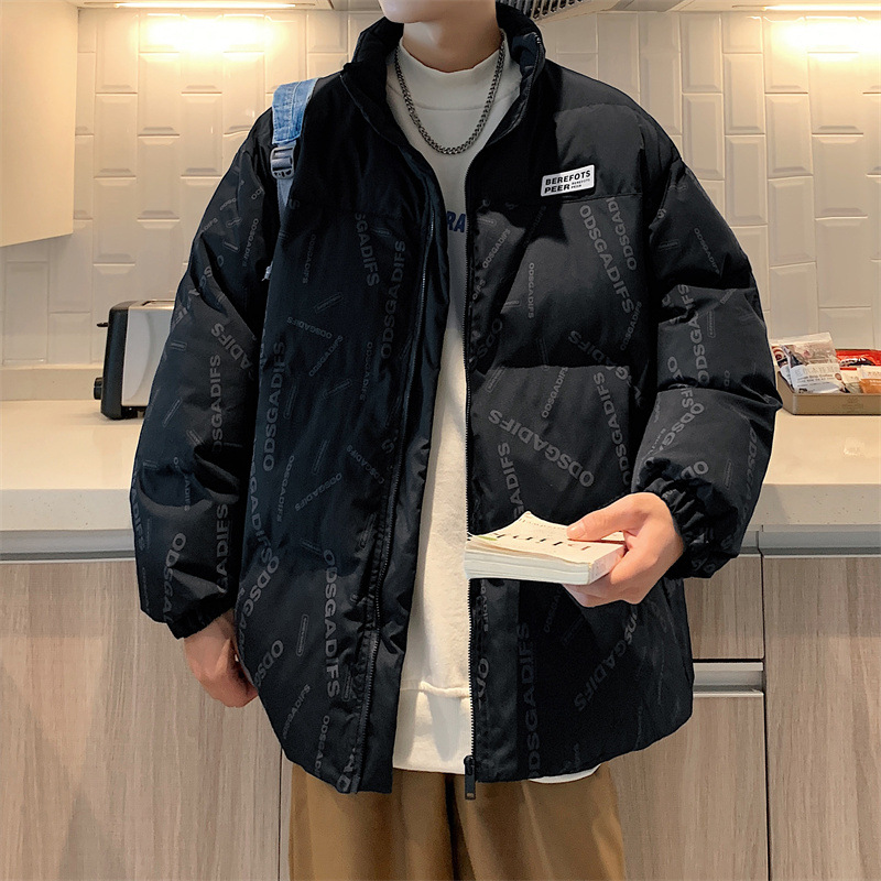 Modische, mit Baumwolle gepolsterte Kleidung, trendige, koreanische Version der mit Baumwolle gepolsterten Jacke für hübsche Männer, warme, lässige Brotkleidung_voghion.com