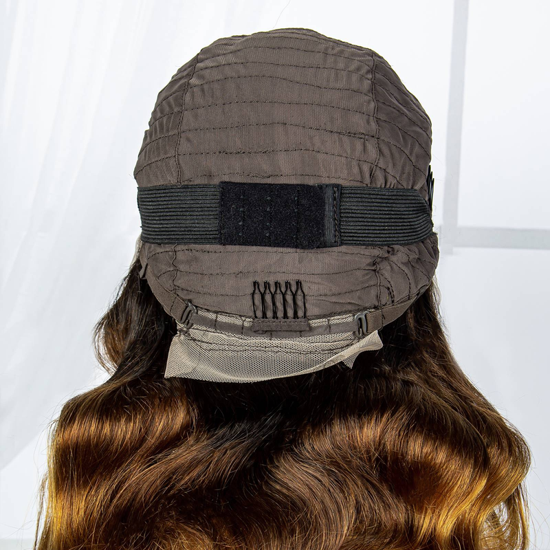 13*4 spitze menschliches haar haube 100% menschliches haar zwei-ton goldene farbe passenden hohe qualität menschliches haar körper curl_voghion.com