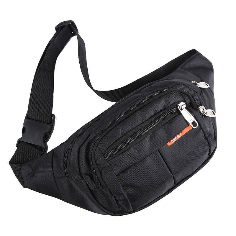 Sac de taille pour hommes Sac à bandoulière en toile pour téléphone portable en gros Outils Sac pour téléphone portable Sac de poitrine croisé de sport Portefeuille mobile de voyage (Double sort)_voghion.com