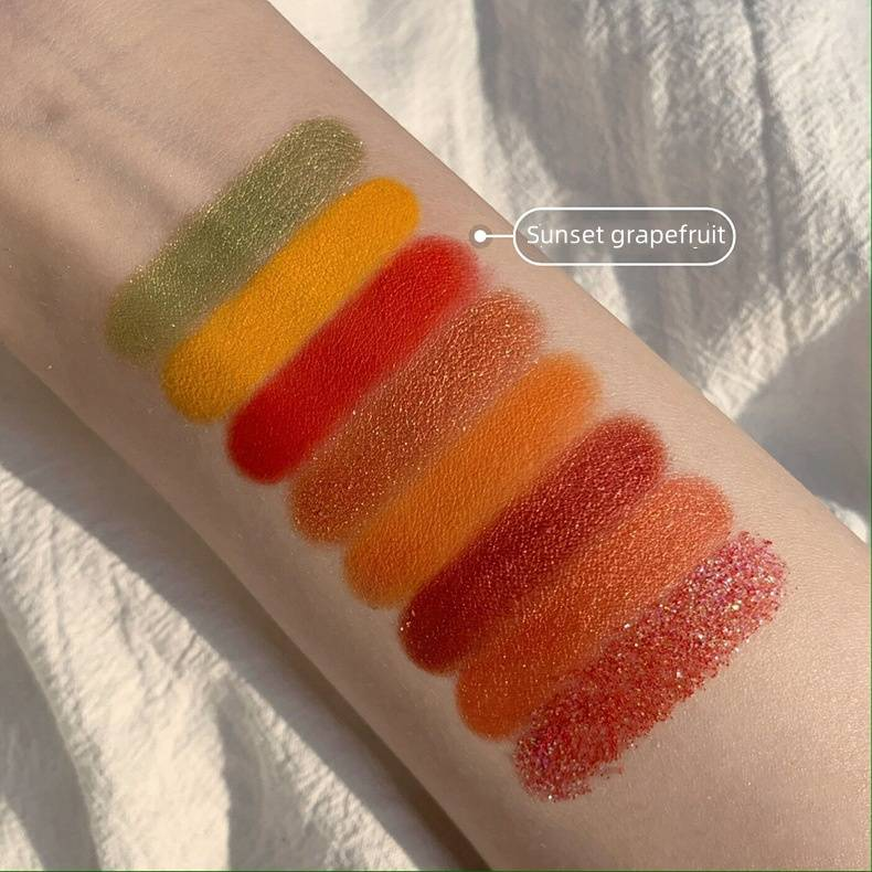 Pearlescent multi-color net red with matte 25 color eyeshadow tray complimentary 3 horse hair brush_voghion.com