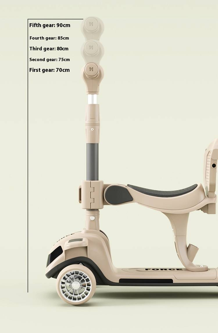 Unisex Çocuk scooter 1 ila 6 yaş arası hediye 5'i 1 arada bebek oturabilir ve yürümeye başlayan çocuk kaykayını itebilir_voghion.com