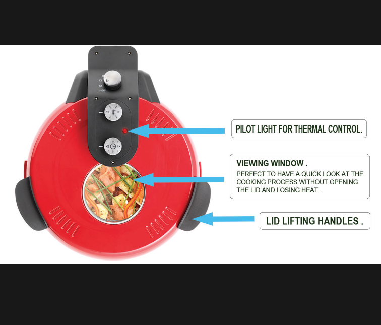 PSQL25B 1600W Prijenosni aparat za pizzu 16 inča Električna pećnica za pizzu 420 ℃ Pećnica za pizzu 4 minute Kontrola gumba za pizzu Kontrola_voghion.com