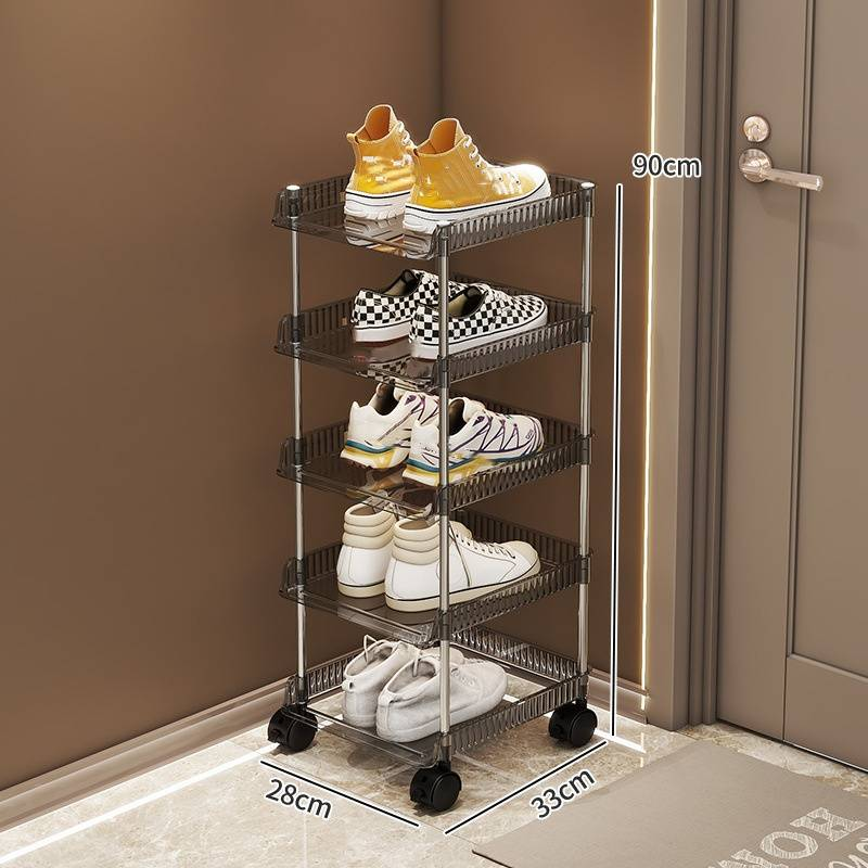 Home Storage Portico Trasparente Scarpiera Multistrato Installazione Gratuita Semplice Animale Domestico Acciaio Inox Dormitorio Scaffale di Stoccaggio Luce Scarpiera di Lusso_voghion.com