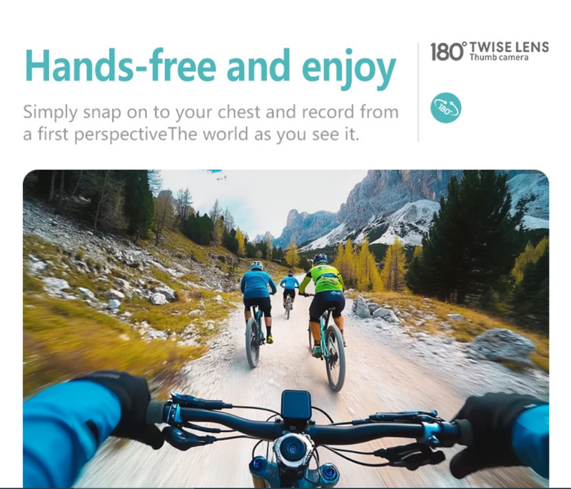 Cámara magnética para pulgar, para deportes al aire libre, grabación, ciclismo, mascotas, minicámara portátil_voghion.com