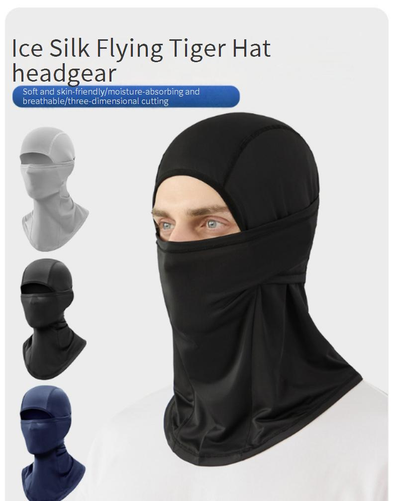 Copricapo estivo con protezione solare, fodera per casco da moto, assorbente per il sudore, ad asciugatura rapida, antivento, per esterni, in seta ghiacciata_voghion.com