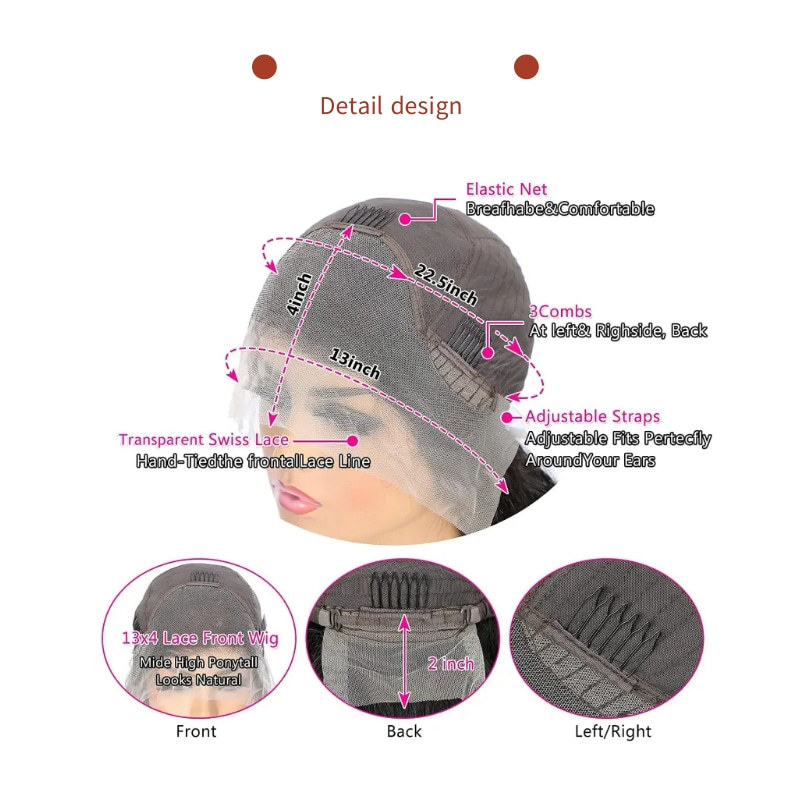Haarverlängerungen Perücken Perücke Weiblich Rot Und Schwarz Farbe 13*4 Spitze Langes Glattes Haar Humanhairwig Volles Echthaar Perücke Set Cos_voghion.com