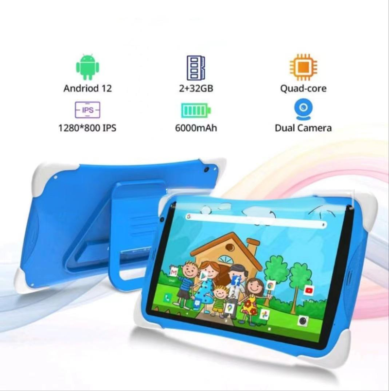 Neues 10,1-Zoll-Kinder-Tablet mit Augenschutz, Android OS, 32 GB Speicher, Doppelkamera, WLAN, GPS, Blau_voghion.com