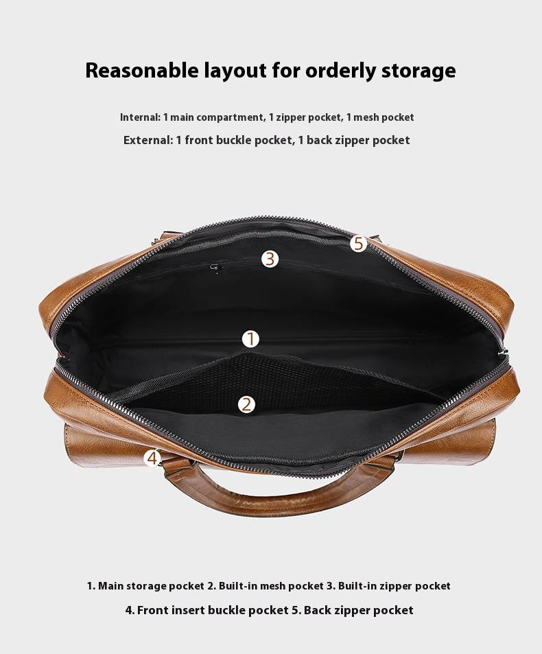 Pendler Herrenhandtasche High-End-Aktentasche mit großer Kapazität Computertasche Herren-Business-Handtasche_voghion.com