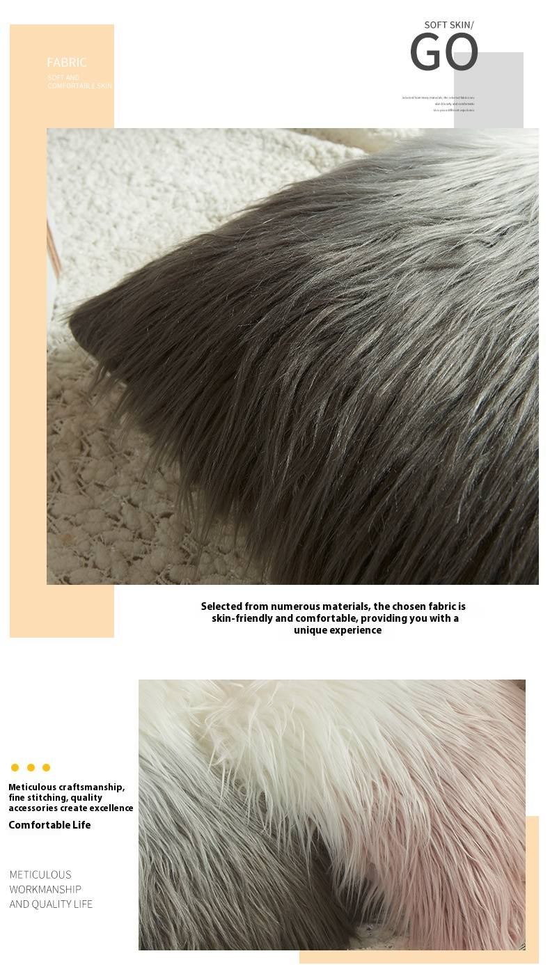Federa per cuscino in pelliccia sintetica sfumata sfumata - Federa per cuscino decorativo in morbido velluto 45x45 cm, arredamento moderno per divano/letto, grigio e rosa_voghion.com