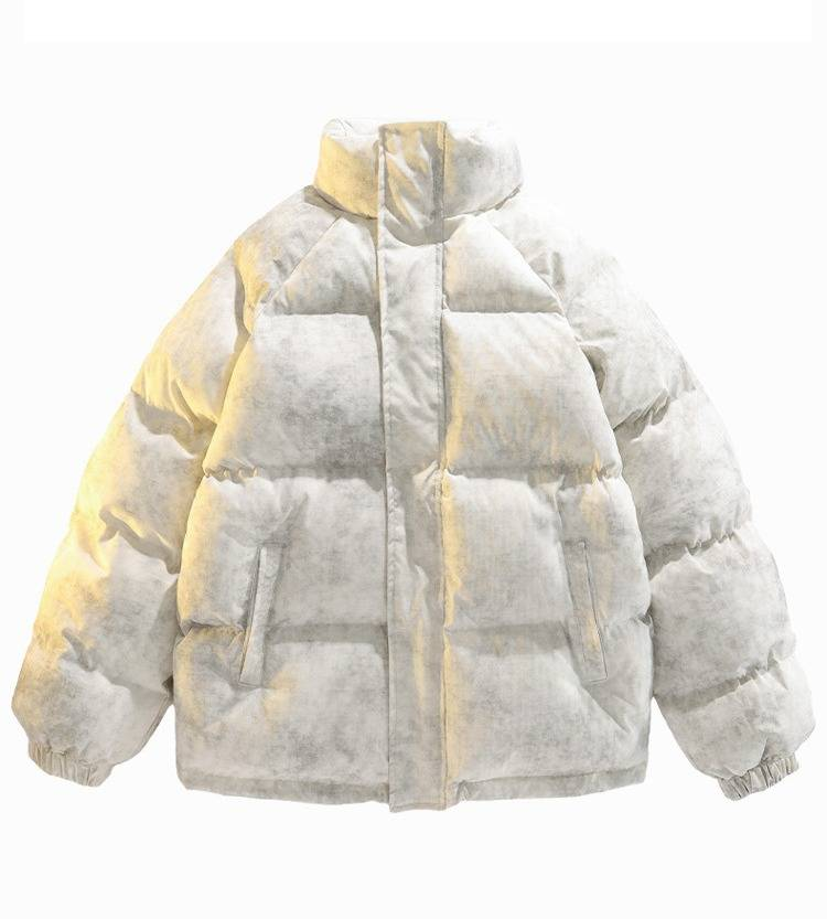 Trendy Couple's Vintage-Inspired Puffer Jacket - Winter-Ready Thickened Quilted Coat With Stand Collar For Casual Wear_voghion.com