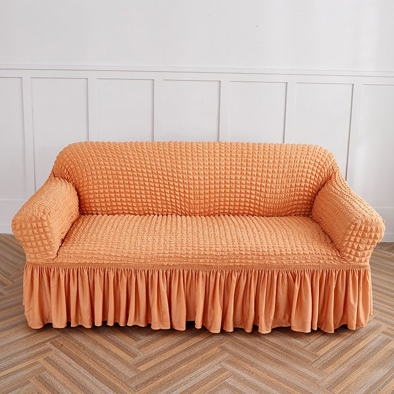 Stretchable Polyester Sofa Cover Set With Ruffle Skirt - Full Coverage Slipcovers For 1/2/3-Seater Couches (Multiple Colors & Sizes)_voghion.com