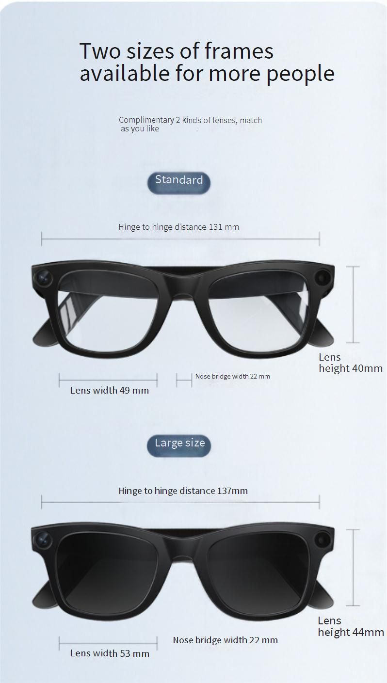 Lunettes intelligentes TROZUM E03 avec caméra 8 MP, stabilisation d'image, reconnaissance d'objets et traduction en temps réel_voghion.com