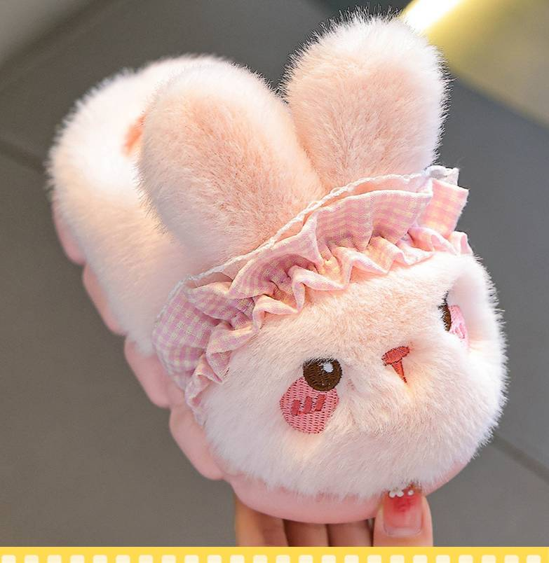Pantofole invernali morbide e comode per mamma e bambini, per bambini e neonati - Calde pantofole in peluche per interni/esterni con suola antiscivolo (rosa/viola/bianco)_voghion.com