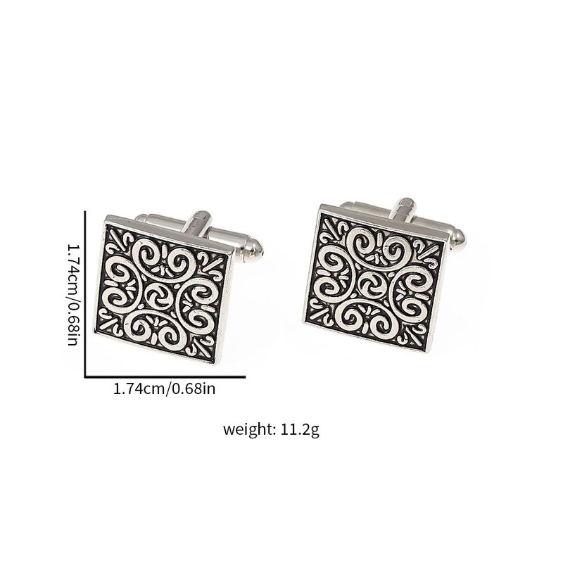 Neu Platz Retro Römischen Muster Plaid Manschettenknöpfe Männer Mode_voghion.com