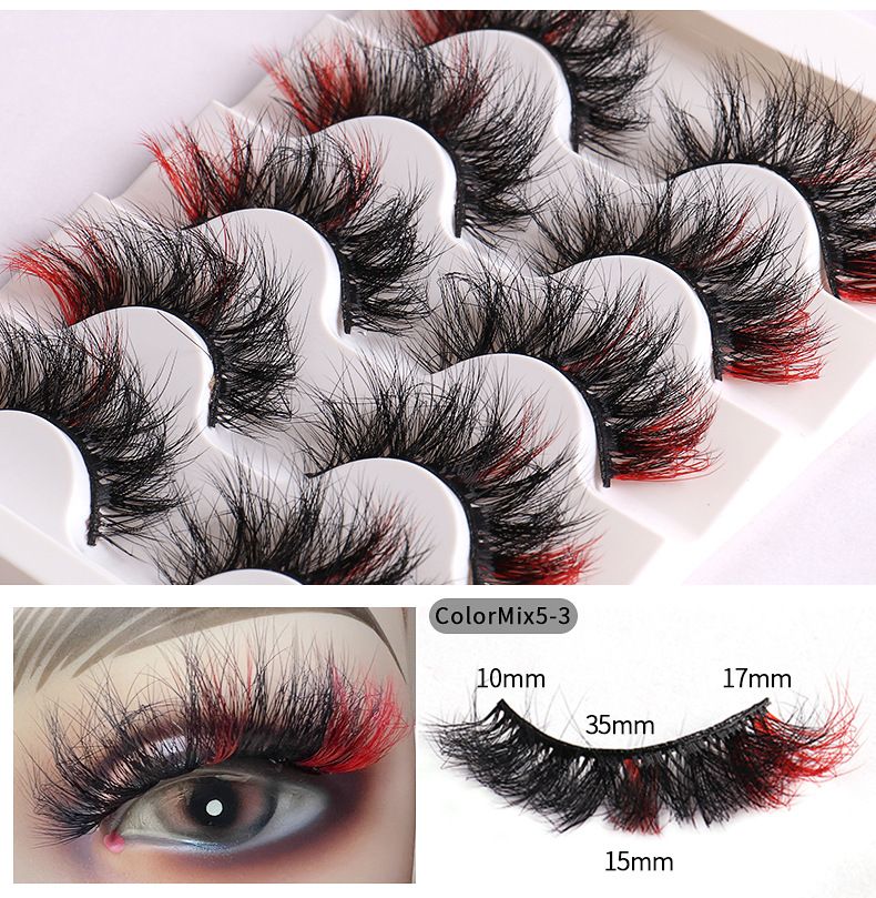 Colorful False Eyelashes 5D Curl Western - Style Natural Look Messy For Stage Makeup Voluminous And Dramatic Lashes_voghion.com