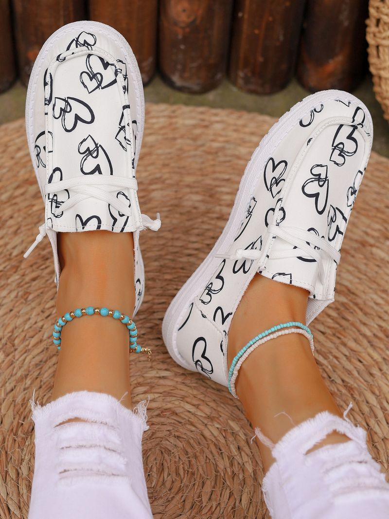 Cross-Border Plus Size 2024 Spring Autumn European And American Foreign Trade Round Toe Lace-Up Canvas Casual_voghion.com