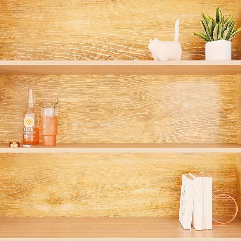 Neue gelbe Holzmaserung, wasserdicht, selbstklebend, für Renovierung, feuchtigkeitsbeständig, abnehmbar, dekorative Tapete_voghion.com