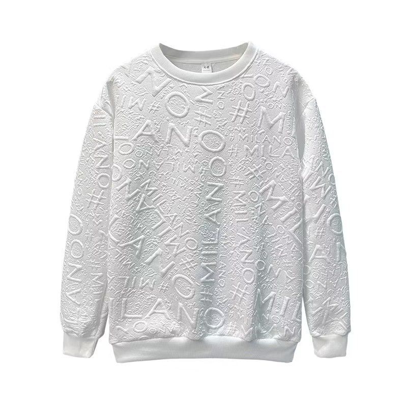 Nova tendência de outono masculina tecido de lã estilo de rua moda versátil moletom com capuz moderno gola redonda_voghion.com