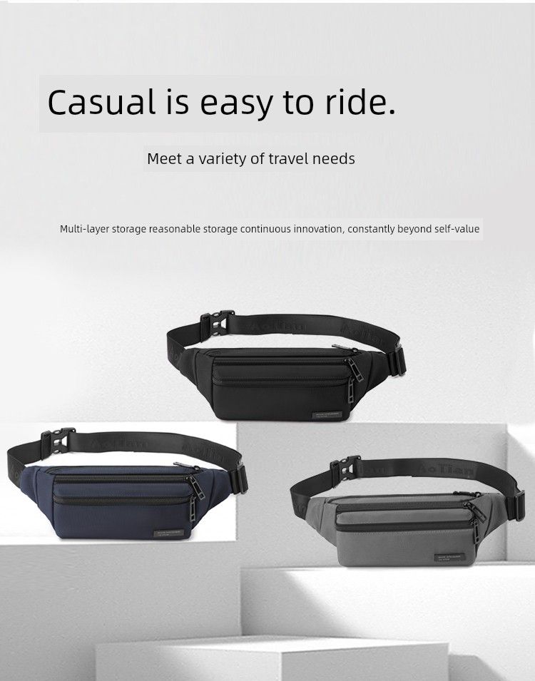 2024 Új érkezés Sports Leisure Ches férfi többfunkciós válltáska praktikus többcipzáras táska Outdoor_voghion.com