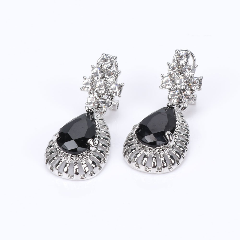 Damen Moud Braut Party Feierdag Bijouen Set Halskette Ouerréng Bracelet Ring Kristall Strass Edelsteen Party Bijouen Sets_voghion.com