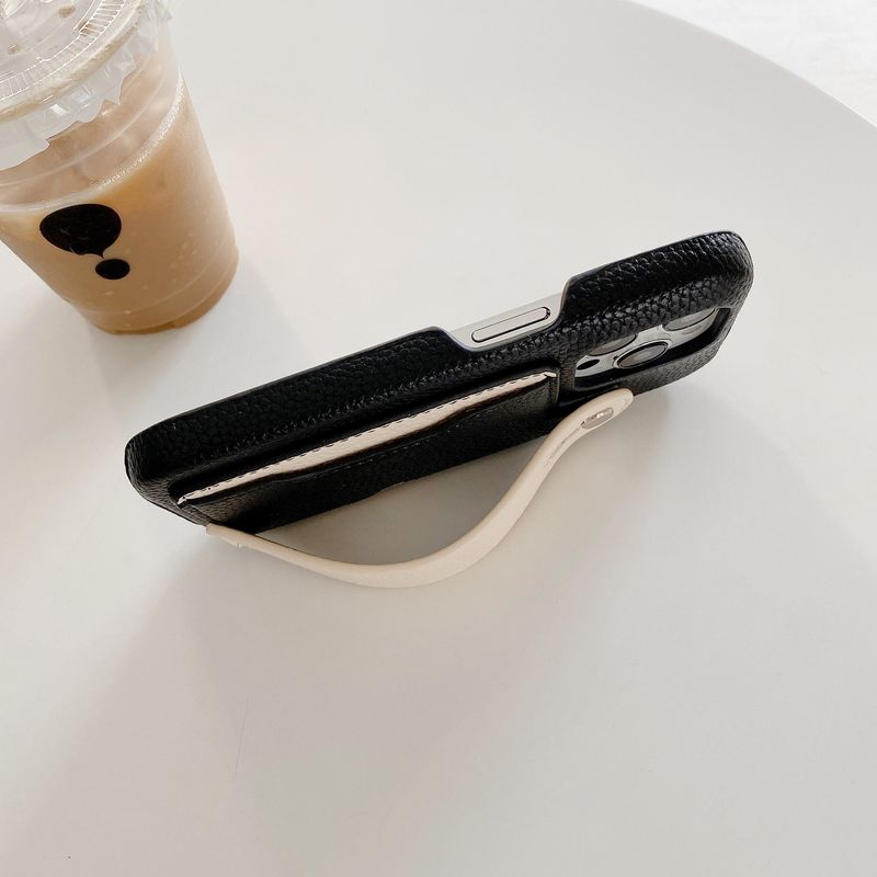 Mobile phone case pattern card wristband suitable for Apple 15 mobile phone case iPhone14pro max protective cover 13 foreign trade model_voghion.com