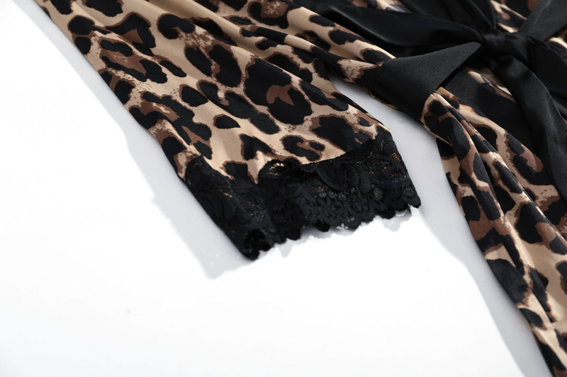 Kadın seksi iç çamaşırı yular gecelik göğüs pedi pijama yaz seksi iç çamaşırı kadın leopar baskı buz ipek_voghion.com
