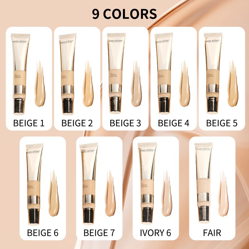 Long-Lasting Liquid Foundation - Golden Tube, Full Coverage & Transfer-Proof, Universal Shade For All Skin Tones_voghion.com
