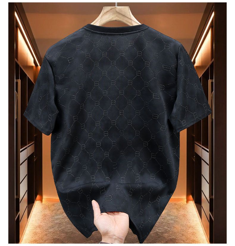 Meeste riided Meeste suur T-särk Lahtine suvine uus Drip Glue Process Plus Fat Plus Size vabaaja meeste riietus Tide Fat 2431_voghion.com