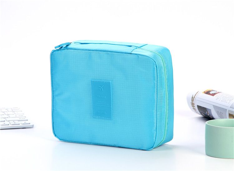 Trousse de toilette de voyage de grande capacité version coréenne de deuxième génération, trousse de maquillage, sac de rangement portable, sac carré multifonctionnel_voghion.com