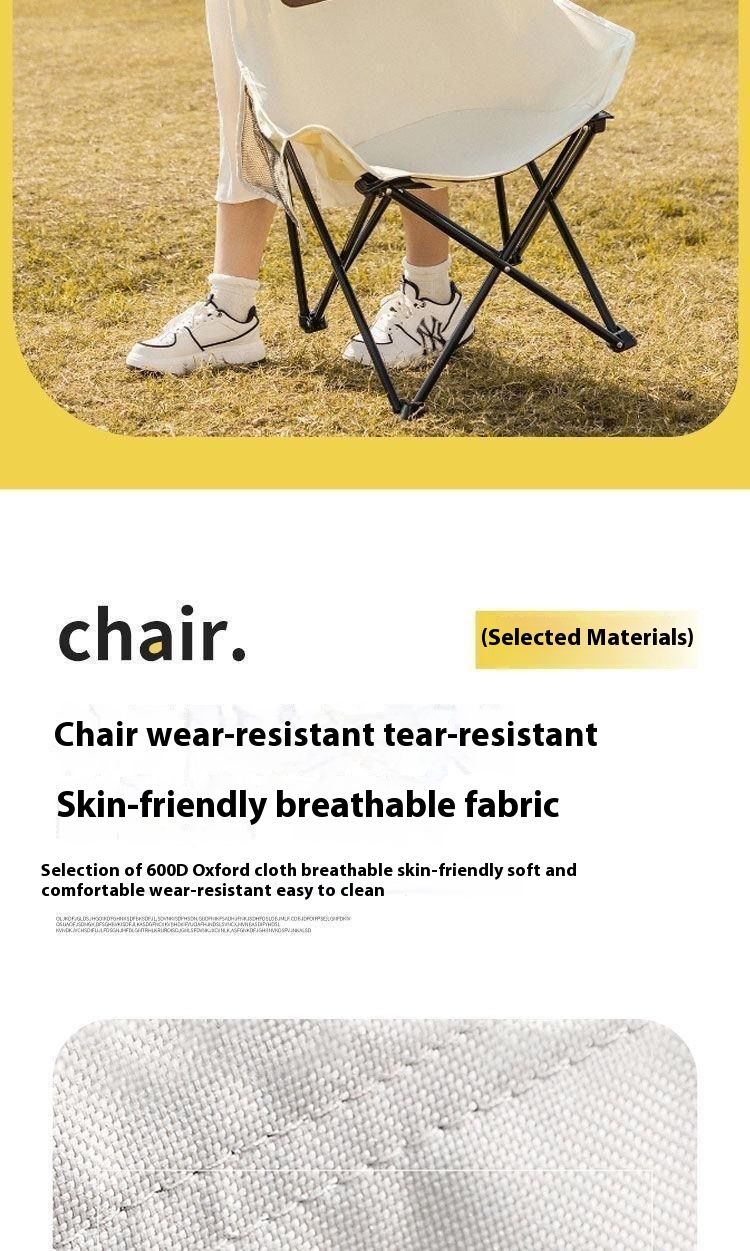 Camping Picnic Art Sketching Chair Portable Lightweight Fishing Stool Outdoor Moon Recliner Folding Bed_voghion.com