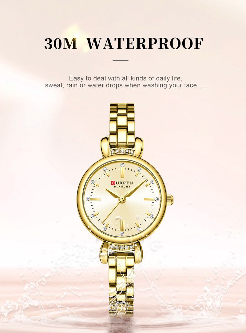 Women's Elegant Rhinestone Chain Watch With Mineral Glass, Quartz Movement, 30M Water Resistance - Perfect For Casual & Daily Wear_voghion.com