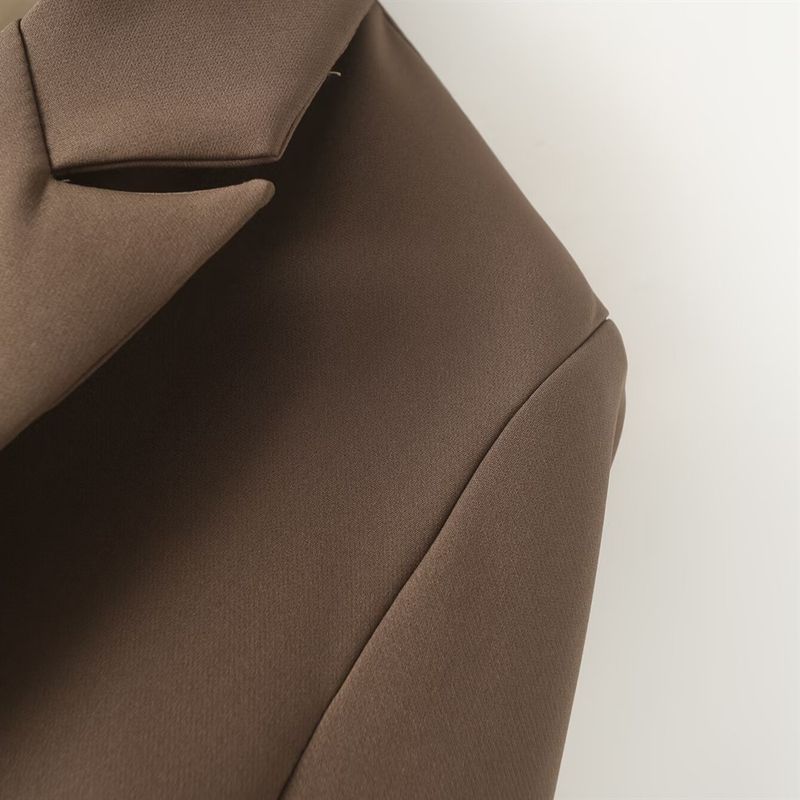 Suministro de ropa para mujer PB&ZA Ropa de mujer Otoño e invierno Nueva chaqueta de traje cruzada multicolor Top suelto_voghion.com