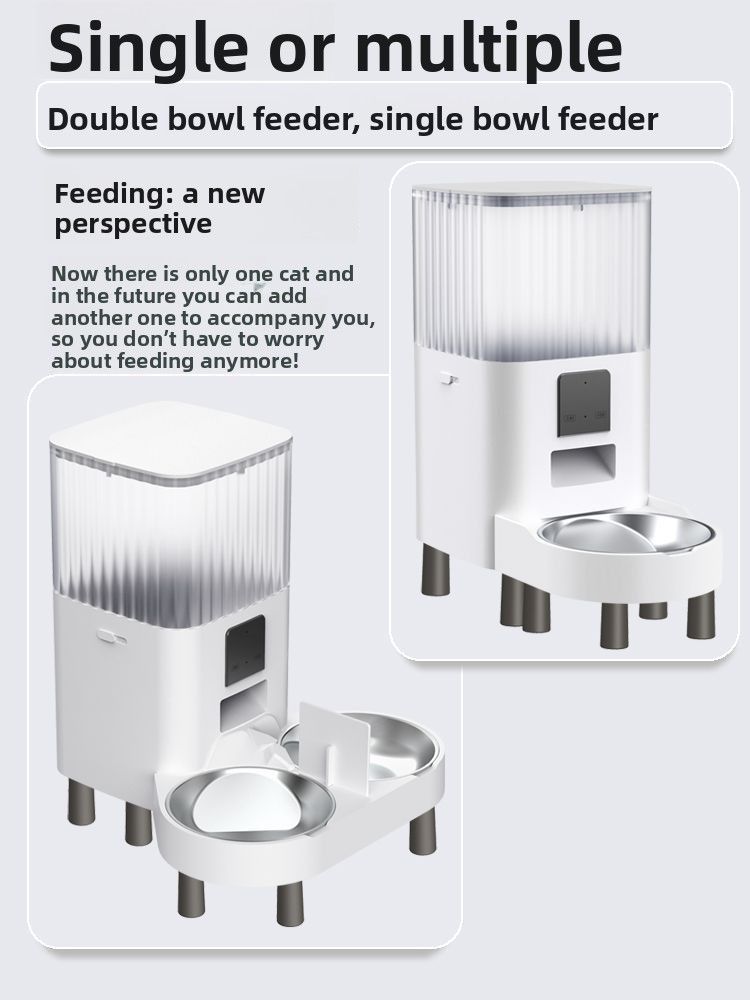 Smart WiFi Pet Feeder With Timer, Portion Control, Dual Bowls And Visual Monitoring For Cats And Dogs_voghion.com