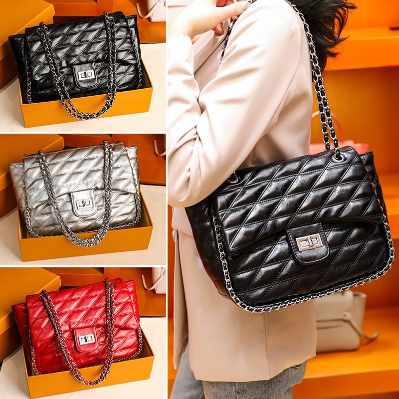 Nuova borsa alla moda per donna, borsa a tracolla con catena, borsa a tracolla da donna con design trapuntato_voghion.com