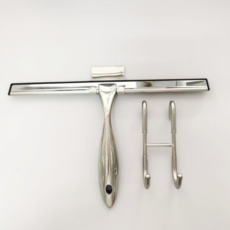 Universal Shower Scraper For Shower Doors, Bathrooms, Windows, And Car Glass - Stainless Steel, 10" (Long Handle), Silver_voghion.com