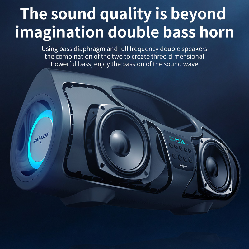 Orijinal ZEALOT P1 40 W Güçlü Kablosuz Bluetooth Hoparlörler Süper Bas Stereo Ses PC Telefon Için Mikrofon Ile Taşınabilir Ses Kutusu Subwoofer_voghion.com