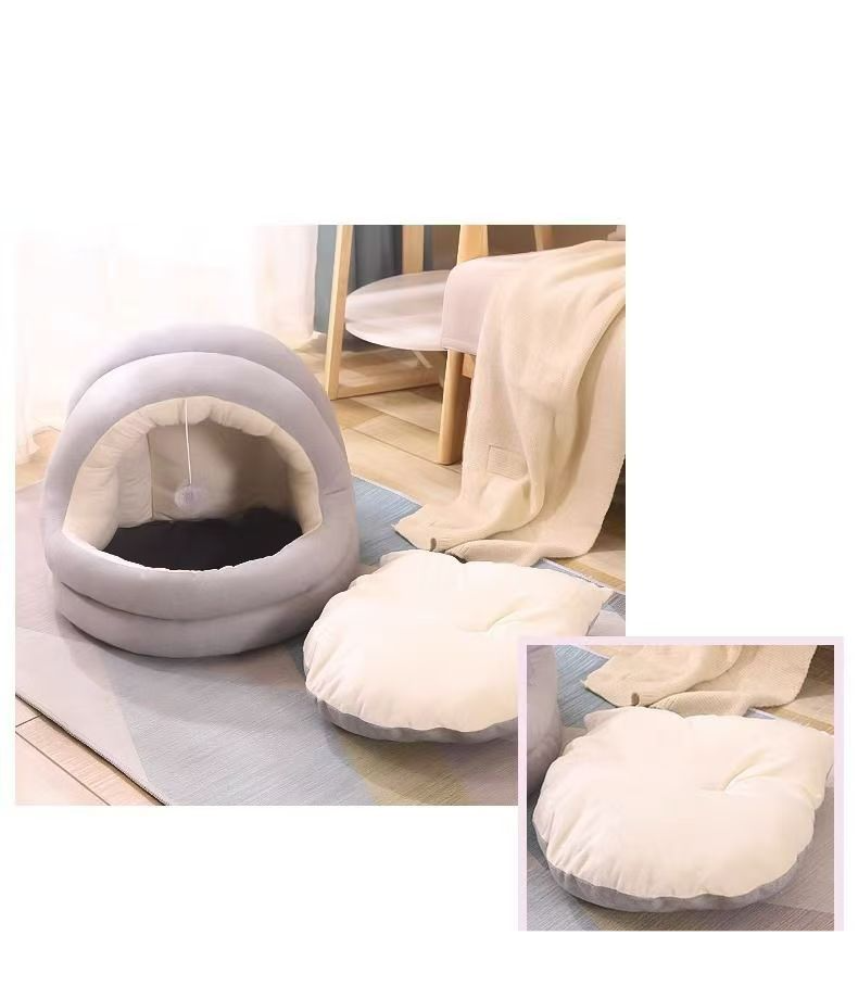 Lettiera per gatti Quattro stagioni Uso generale Inverno Caldo Addensato Lettiera per animali domestici Semi-chiusa Resistente allo sporco Cuccia per gatti Cuccia per gatti_voghion.com