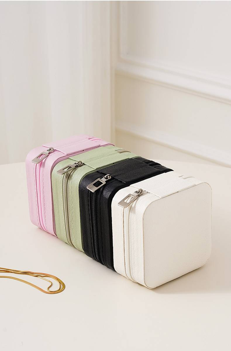 Schmuckschatulle für die Familie, tragbar, kleine Aufbewahrungsbox für Halsketten, Ringe und Ohrringe, für unterwegs, niedlicher Schmuck_voghion.com