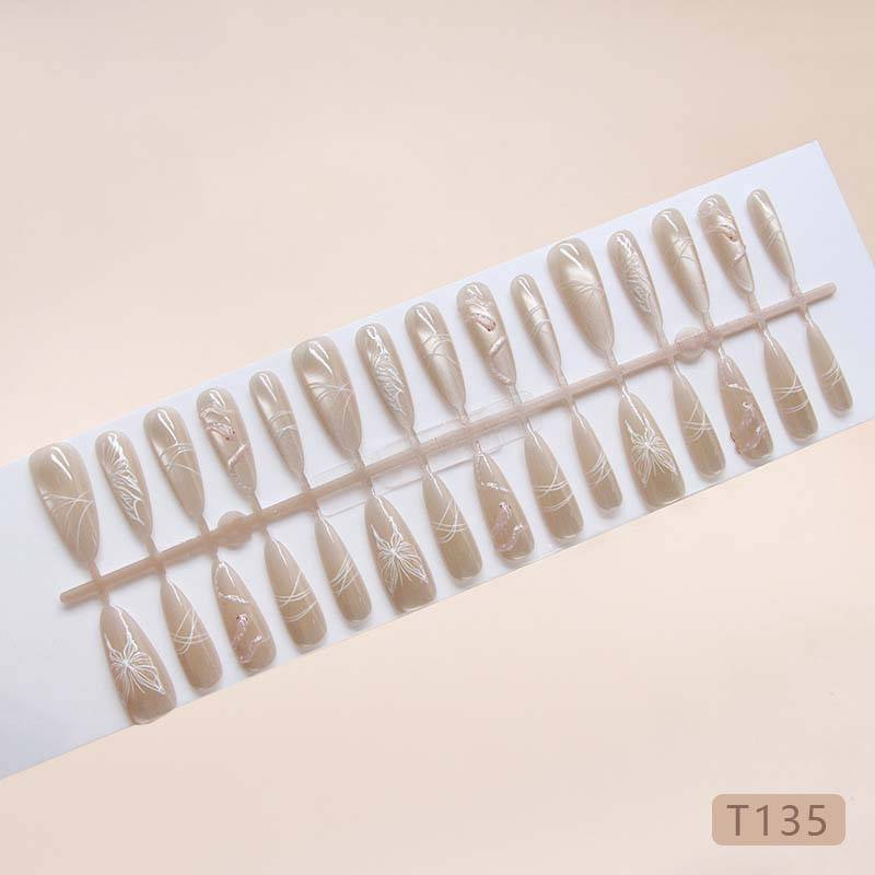 Künstliche Nägel, handgefertigt, vorgefertigter Nagel, dreidimensionaler Glücksbringer, coole kleine Schlange, Eiskristall, Schmetterling, Katzenauge, Nagelkunst, Stückcode_voghion.com