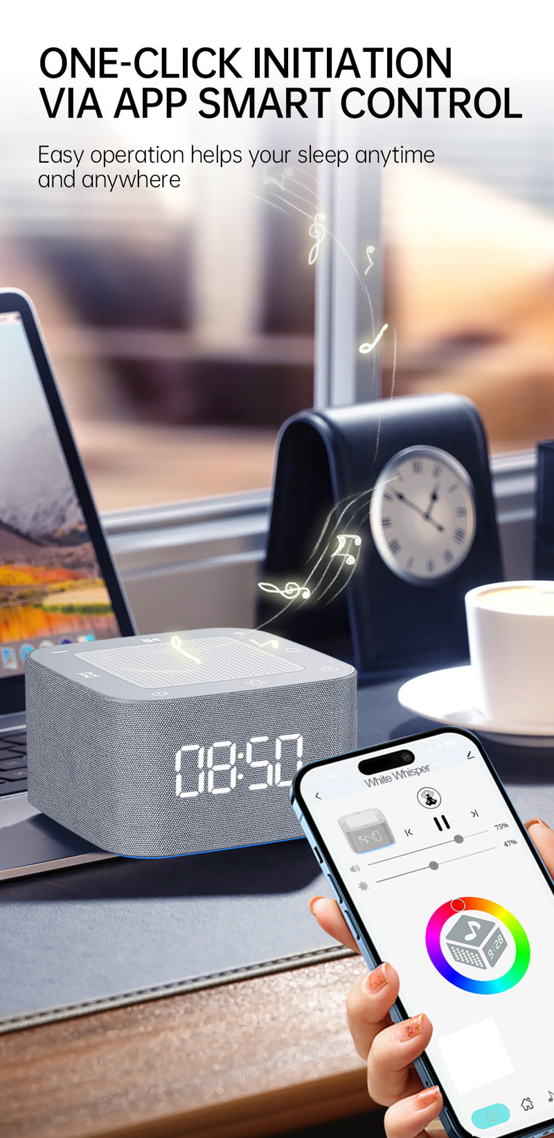 White Noise Machine For Sleeping Relaxation And Baby Soothing Bluetooth Speaker Sleep Aid Sleep Instrument Soothing Sleep Artifact_voghion.com