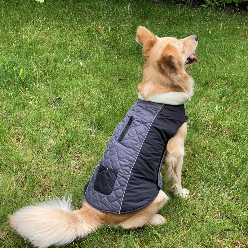 Pocket new pet clothes autumn and winter dog clothes vest cotton coat double sided wearable dog clothes coat clothing_voghion.com