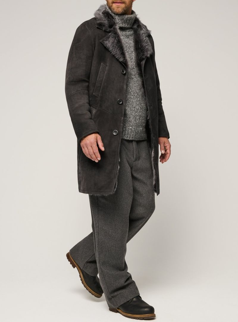 Pulse Pulse Italian Men Tuscan Long Wool Fur Winter Coat_voghion.com