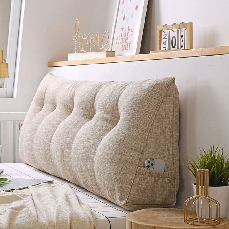 SOGA 4X 180cm Beige Triangular Wedge Bed Pillow Headboard_voghion.com